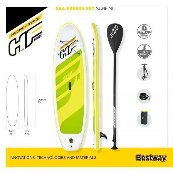 BESTWAY SUP-доска с набором Sea Breeze, 305 х 84 х 12 см, 65340 - фото 5 - id-p208263137