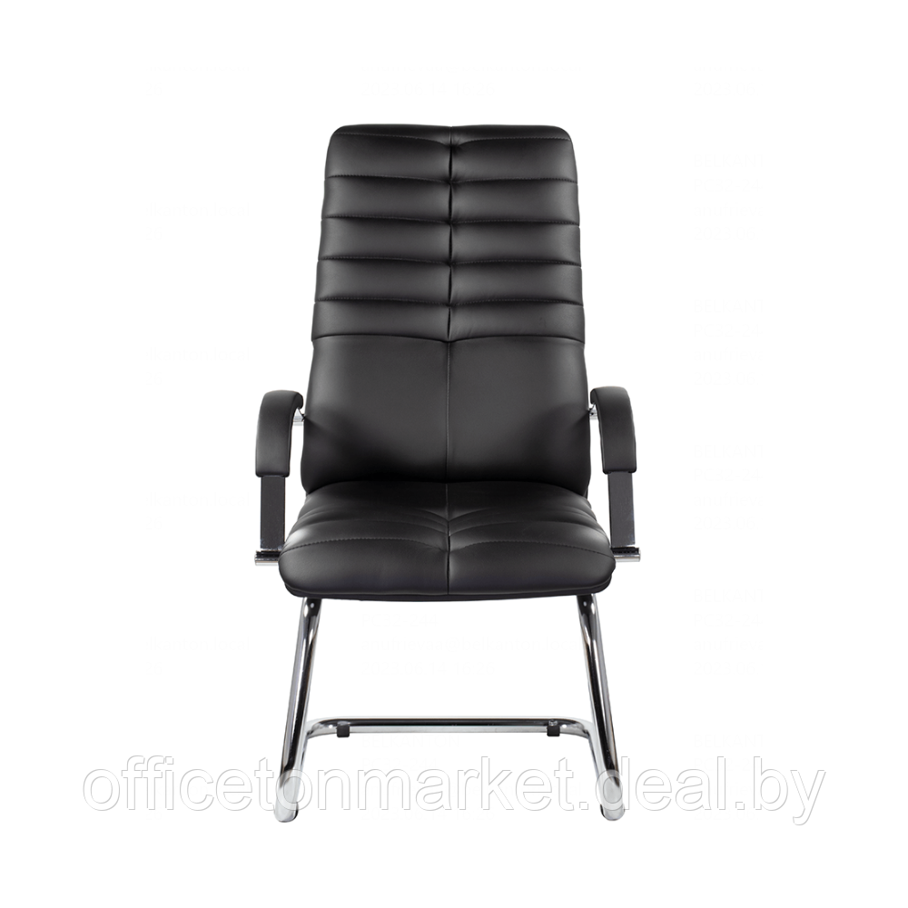 Кресло для руководителя "UTFC Гелакси В", хром, натуральная кожа, на полозьях