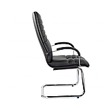 Кресло для руководителя "UTFC Гелакси В", хром, натуральная кожа, на полозьях, фото 3