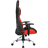 Кресло игровое Defender "Azgard", искусственная кожа, металл, черный, красный, фото 3