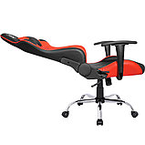 Кресло игровое Defender "Azgard", искусственная кожа, металл, черный, красный, фото 5