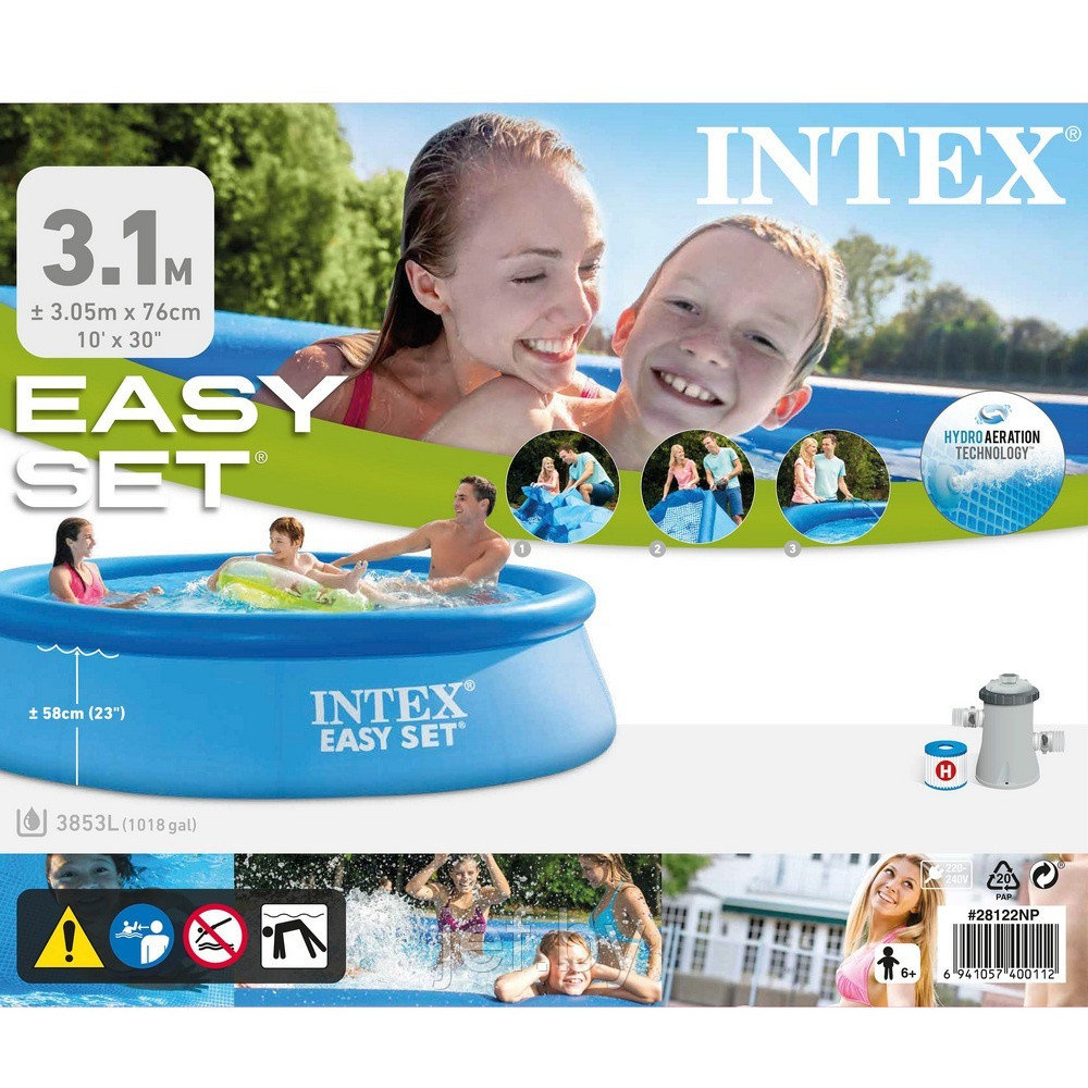 Надувной бассейн Easy Set 305х76 см + фильтр-насос 220 В (от 6 лет) INTEX 28122NP - фото 4 - id-p208730322