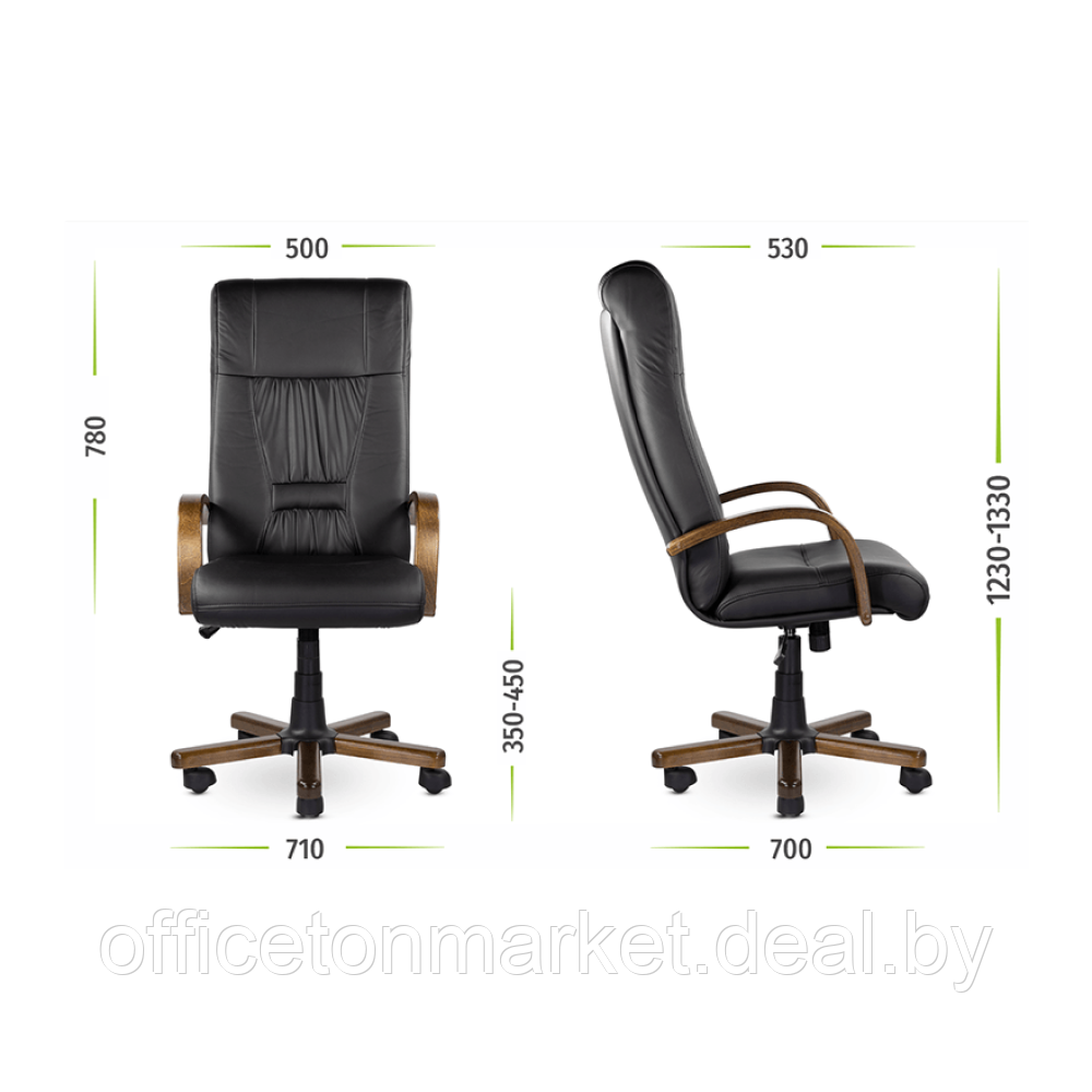 Кресло для руководителя "UTFC Парламент В", дерево, натуральная кожа, черный - фото 6 - id-p208729586