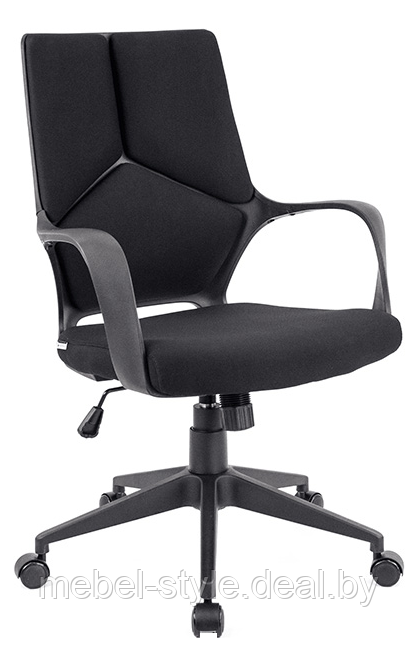 Игровое геймерское кресло ТРИО Блэк с укороченной спинкой ткани, TRIO Black LB ECO ткань (Серый, черный) - фото 1 - id-p119872658