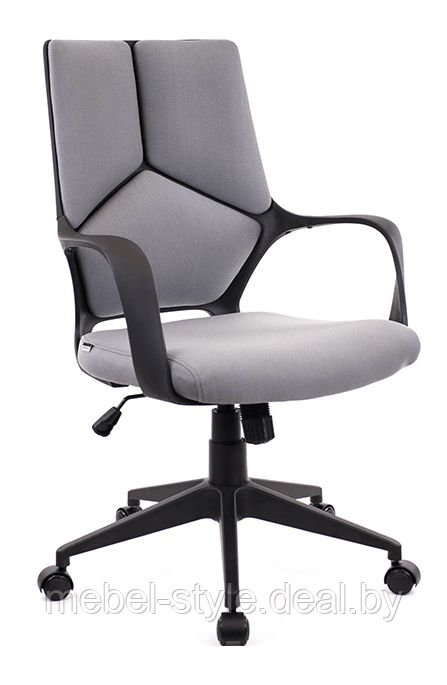 Игровое геймерское кресло ТРИО Блэк с укороченной спинкой ткани, TRIO Black LB ECO ткань (Серый, черный) - фото 6 - id-p119872658