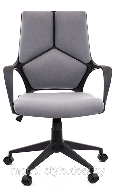 Игровое геймерское кресло ТРИО Блэк с укороченной спинкой ткани, TRIO Black LB ECO ткань (Серый, черный) - фото 2 - id-p119872658