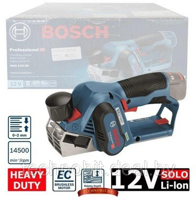 Рубанок аккумуляторный Bosch GHO 12V-20 Professional (06015A7000) Solo, без аккумуляторов - фото 1 - id-p195211148