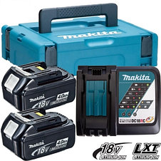 Комплект аккумулятор 18.0 в bl1850b 2 шт + зарядное устройство dc18rc MAKITA 198311-6, фото 2