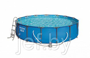 Каркасный бассейн Steel Pro МАХ круглый 457х107 см + фильтр-насос лестн. BESTWAY 56488