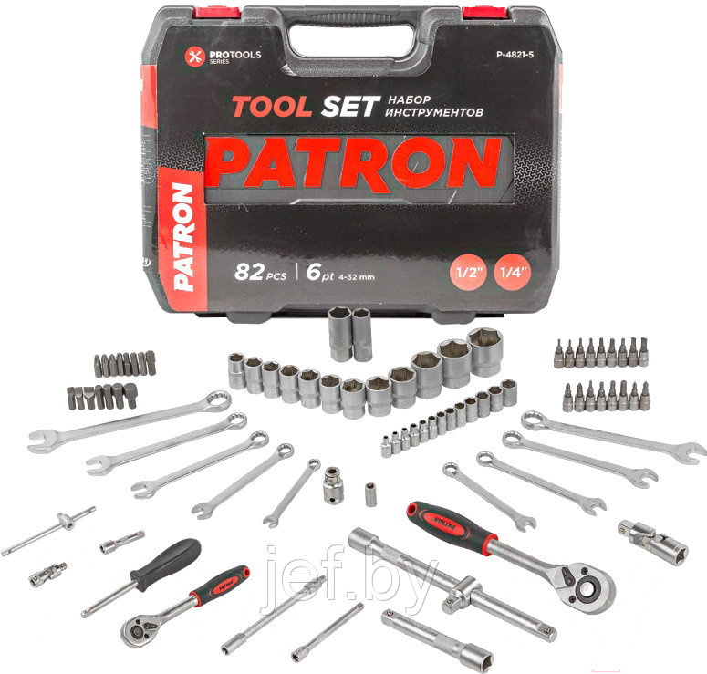 Набор инструментов 82 предмета PATRON P-4821-5 - фото 1 - id-p208734013