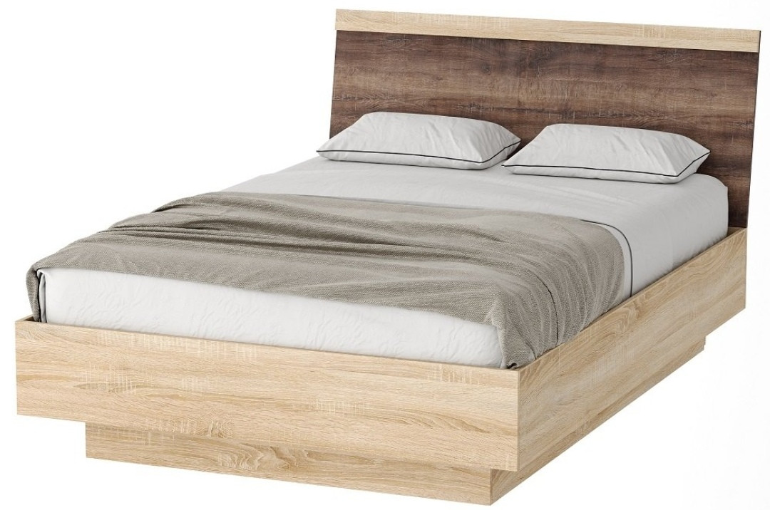 Кровать Соната КРС-1400 с ПМ сонома/сакраменто