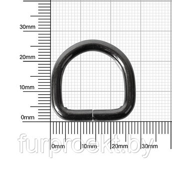Полукольцо 20х20мм (4мм) блек никель роллинг D
