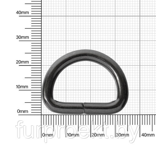 Полукольцо 25х17мм (5мм) блек никель роллинг