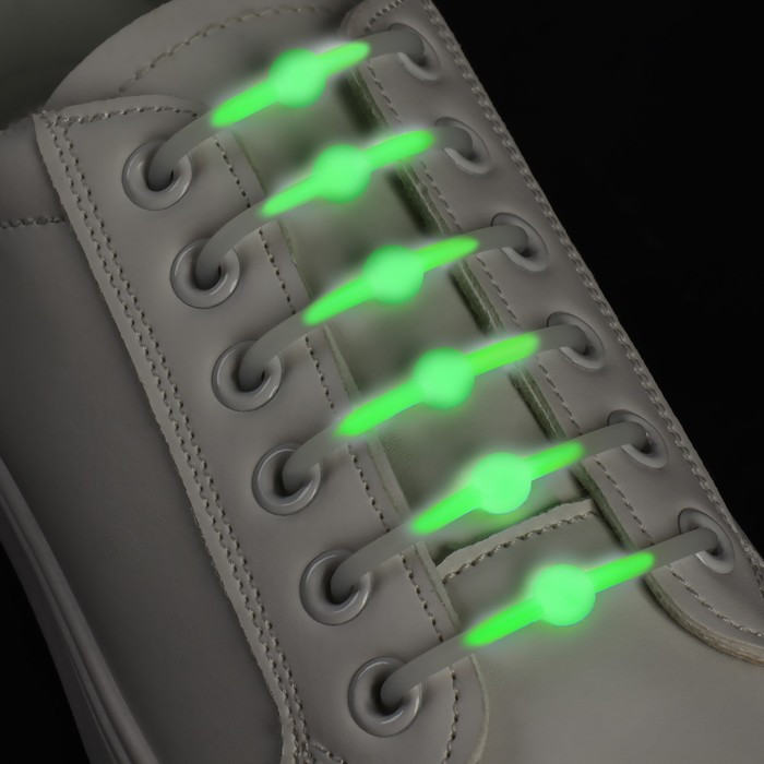 Набор шнурков для обуви Шар, 6 шт, силиконовые, светятся в темноте - фото 1 - id-p208751252
