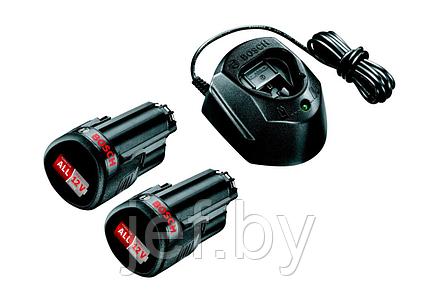 Комплект аккумулятор PBA12 V 2 шт и ЗУ GAL1210 BOSCH 1600A01L3E, фото 2