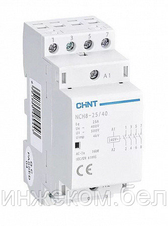 Контактор модульный с руч. NCH8-25М/22 4Р 25A (2НЗ+2НО) CHINT