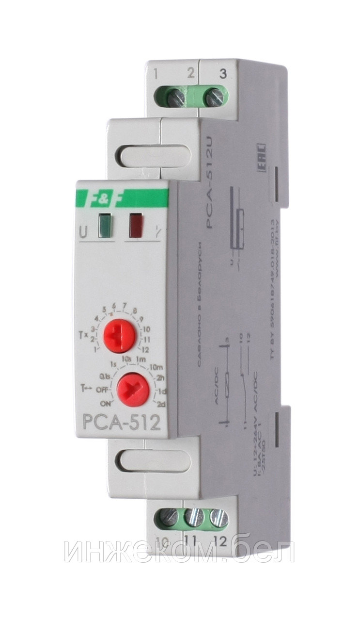 Реле времени РСA-512U (0.1с-24ч) 10А зад.выкл.12-264В АС/ДС - фото 1 - id-p208756321