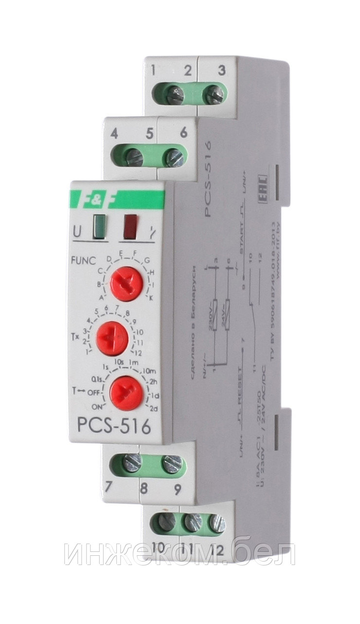 Реле времени РСS-516 (0.1-24ч) 10А 220В АС 24В АС/ДС - фото 1 - id-p208756327