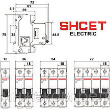 Автоматический выключатель ВА    47- 19   3Р  13А  6kA (S)  хар.В  SHCET