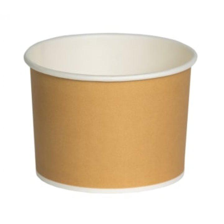 Контейнер креманка бумажная для мороженого 320мл, КРАФТ (50 шт/упак)