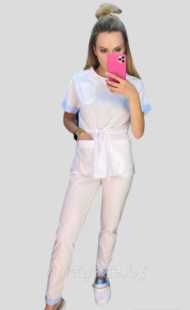Медицинский костюм,женский Юля 76%х/б (цвет белый) - фото 1 - id-p208757112