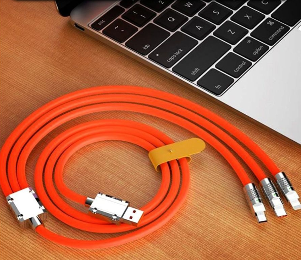 Кабель зарядный универсальный 3 в 1 BIG FAST CABLE Micro USB, Type-C, 6A, 120 W - фото 8 - id-p208757027