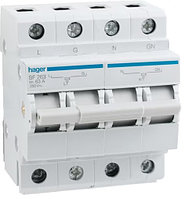 Переключатель I-0-II,63/1+N, 4-модуля Hager