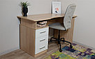 Стол письменный Гарвард эргономик 130 3ящ ПР Сонома/белый, фото 3
