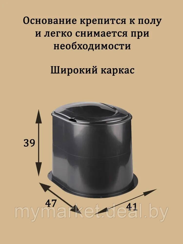 Туалет пластиковый дачный (без дна) / Туалеты для дачи пластиковый черный / Сиденье для уличного туалета - фото 2 - id-p208763469