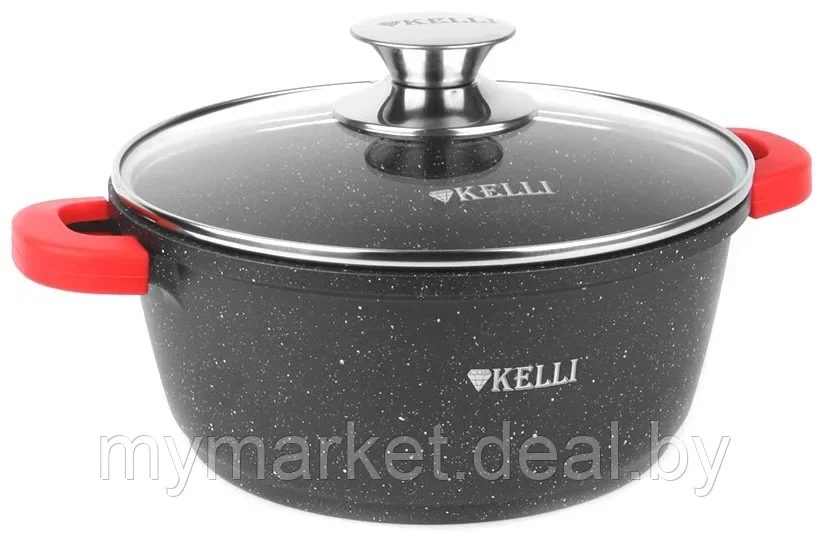 Кастрюля алюминиевая с мраморным покрытием 8 л Kelli KL-4000-28 - фото 3 - id-p208763515