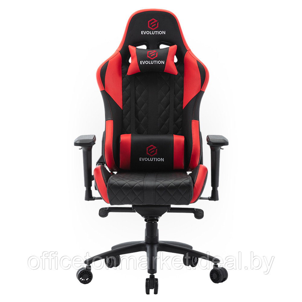 Кресло игровое Evolution Racer M, экокожа, металл, черный, красный - фото 2 - id-p208765118