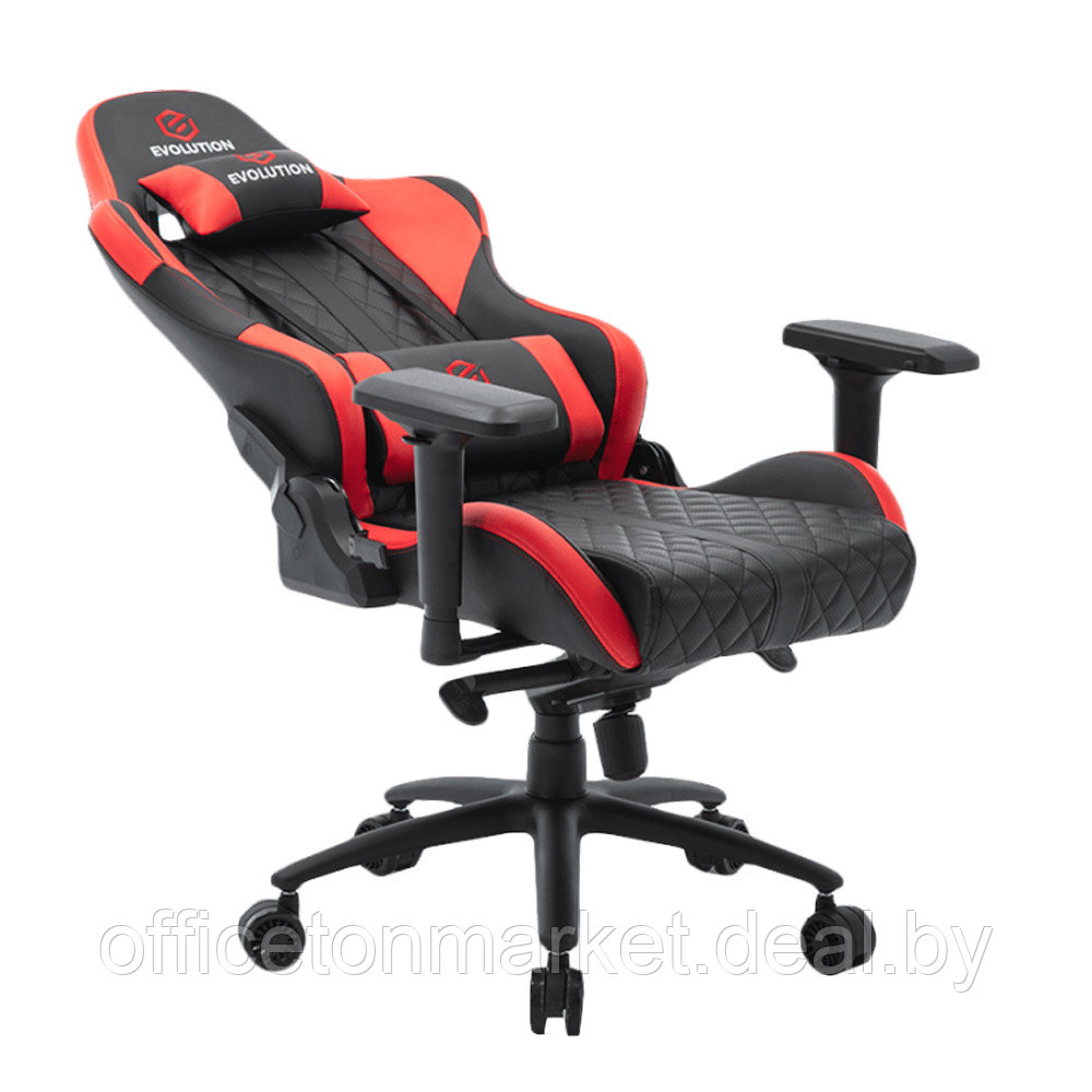 Кресло игровое Evolution Racer M, экокожа, металл, черный, красный - фото 7 - id-p208765118