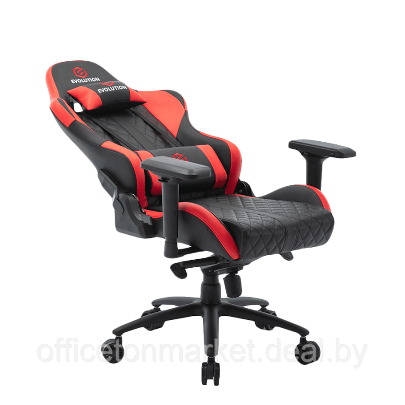 Кресло игровое Evolution Racer M, экокожа, металл, черный, красный - фото 8 - id-p208765118