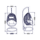 Кресло подвесное PAROS, (черный/черный), размер кокона/стойки 119*84*65/d95*196см, фото 8