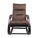 Кресло-качалка Leset Морено (Венге текстура, коричневый велюр V 23), фото 5