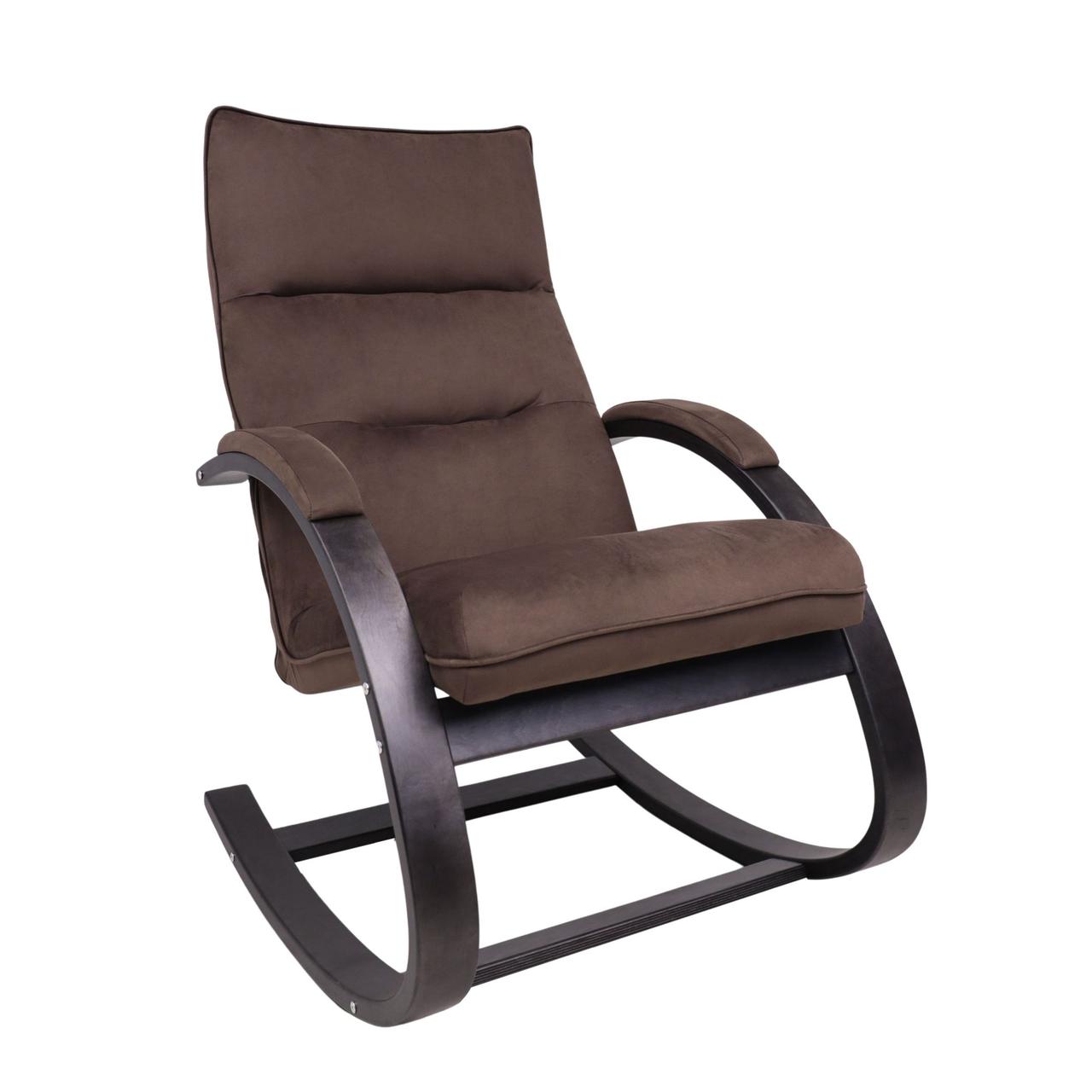 Кресло-качалка Leset Морено (Венге текстура, коричневый велюр V 23) - фото 1 - id-p208766922