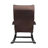 Кресло-качалка Leset Морено (Венге текстура, коричневый велюр V 23), фото 6
