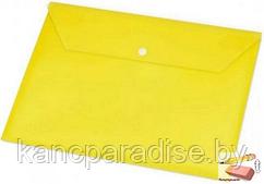 Папка-конверт на кнопке Регистр, А4, желтая, арт.B-02/123T