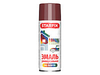 Краска-эмаль аэроз. универсальная вишневый STARFIX 520мл (3004) (Пурпурно-красный, глянцевая)