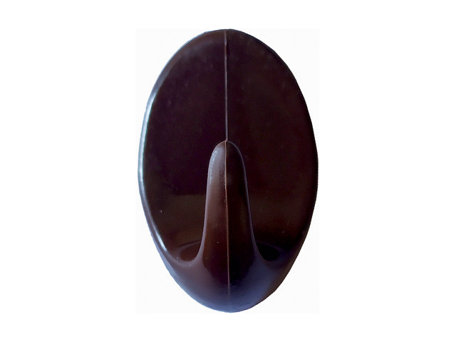 Крючок-вешалка самоклеющийся, однорожковый, 5 шт., шоколад, GARDENPLAST (h=50 мм, b=31 мм)