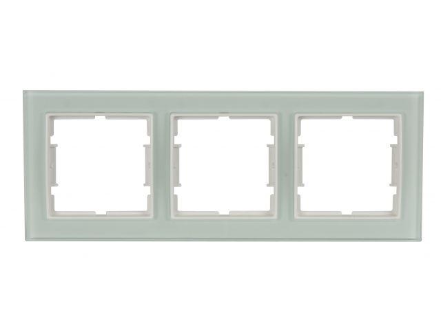 Рамка 3-ая горизонтальная белое стекло ELITRA, MUTLUSAN - фото 1 - id-p208778486