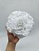 Брошь цветок из ткани большая Брошка женская тканевая крупная белая роза, фото 6