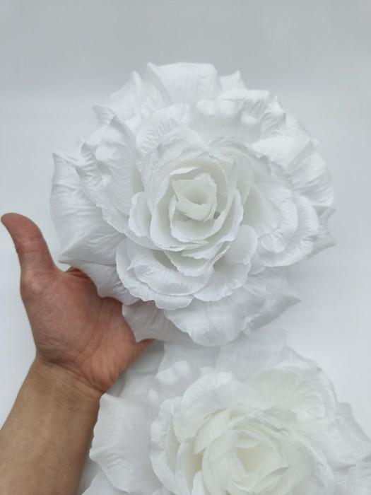 Брошь цветок из ткани большая Брошка женская тканевая крупная белая роза - фото 8 - id-p208779421