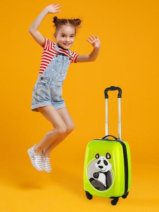 Детский чемодан на колесиках для девочки мальчика пластиковый небольшой ручная кладь дорожный Панда - фото 5 - id-p208779433