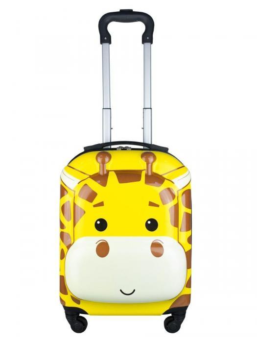 Детский чемодан на колесиках для девочки мальчика пластиковый желтый небольшой ручная кладь дорожный - фото 10 - id-p208779435