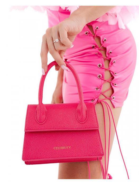 Сумка розовая женская маленькая летняя на плечо клатч сумочка фуксия мини кожаная для женщин - фото 1 - id-p208779436