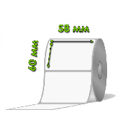 Термоэтикетка наклейка ЭКО 58*60 мм (400 шт/рул)