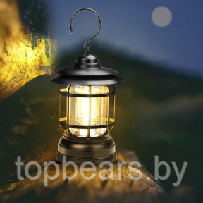 Многофункциональный подвесной походный фонарь в стиле ретро Camping Lamp Черный