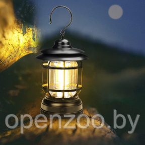 Многофункциональный подвесной походный фонарь в стиле ретро Camping Lamp Черный - фото 1 - id-p208779803