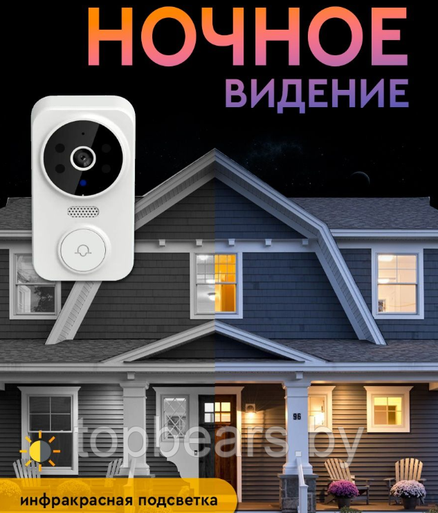 Умный беспроводной видеоглазок Mini DOORBELL Wi-Fi управление V.1.4.(датчик движения, ночное видео, - фото 2 - id-p208779739